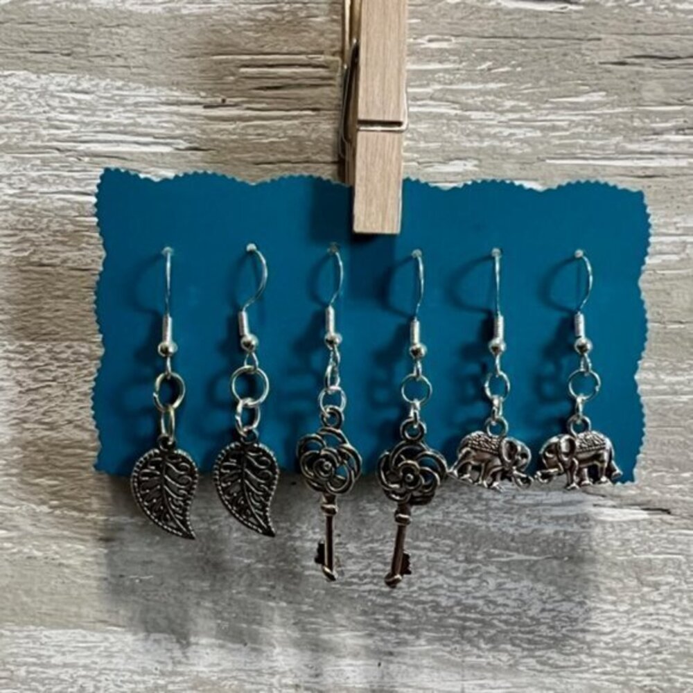 Set Of 3 New Silver Hanging Earirings